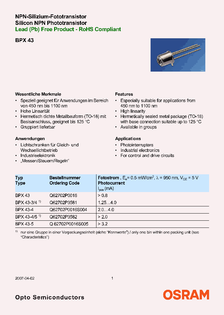 BPX38_4113447.PDF Datasheet