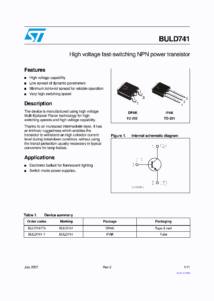 BULD741T4_4132723.PDF Datasheet