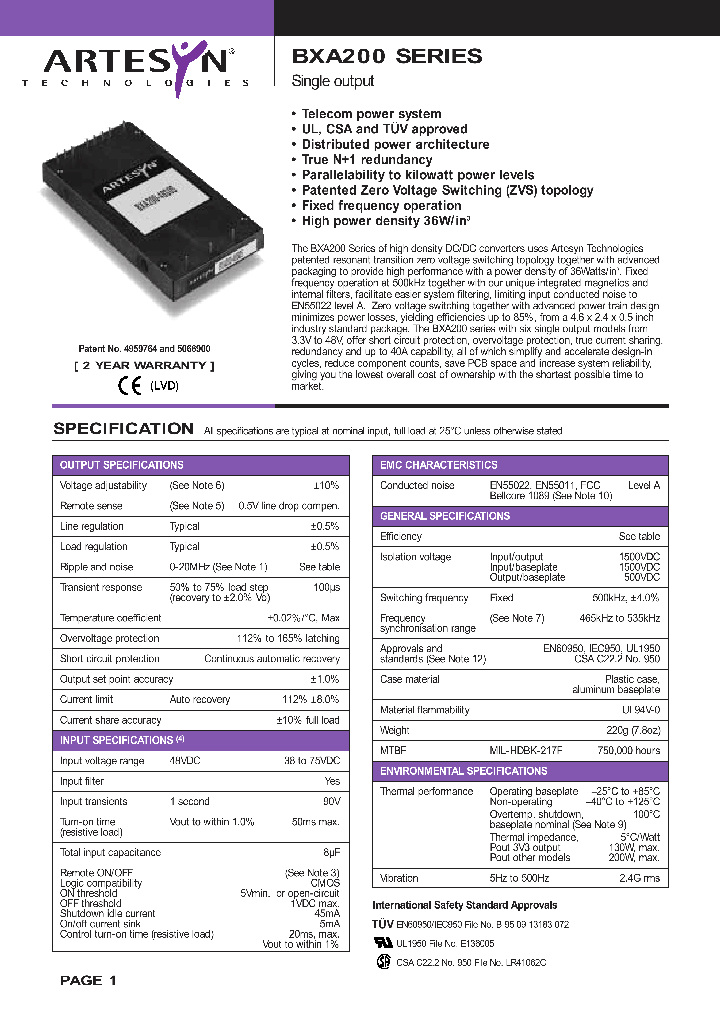 BXA200-48S05_4104575.PDF Datasheet