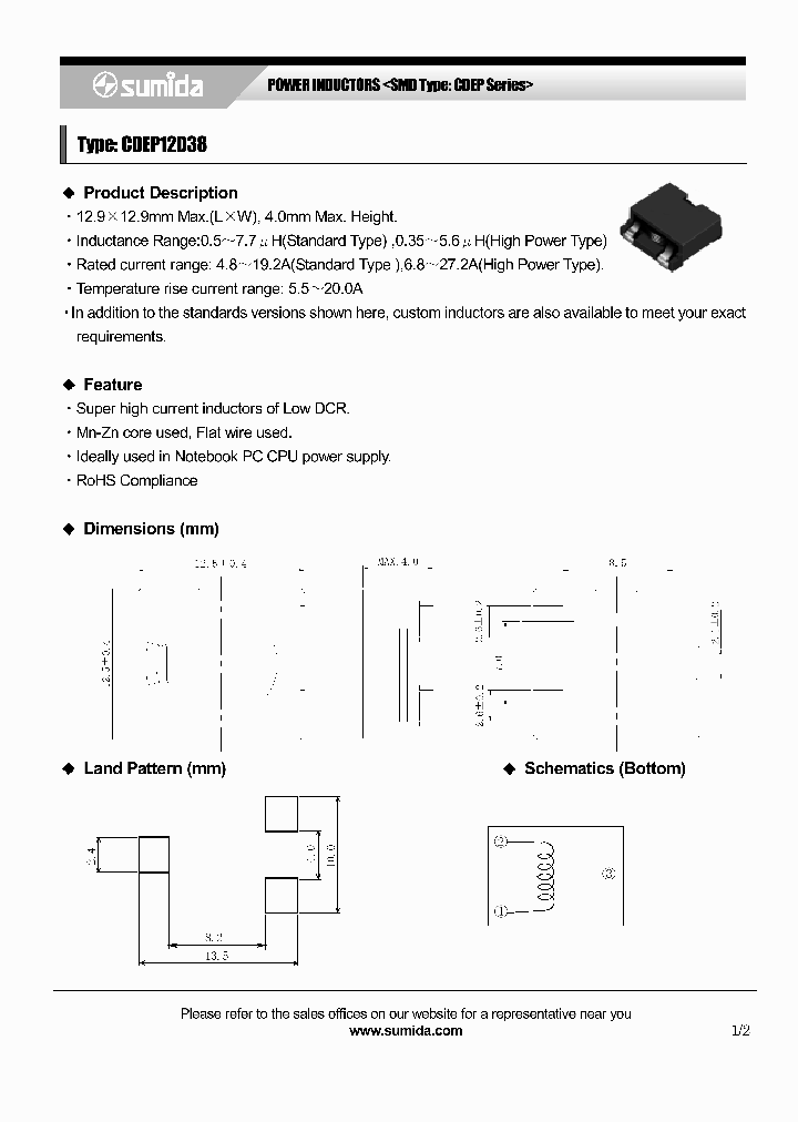 CDEP12D38NP-1R9M_4137980.PDF Datasheet