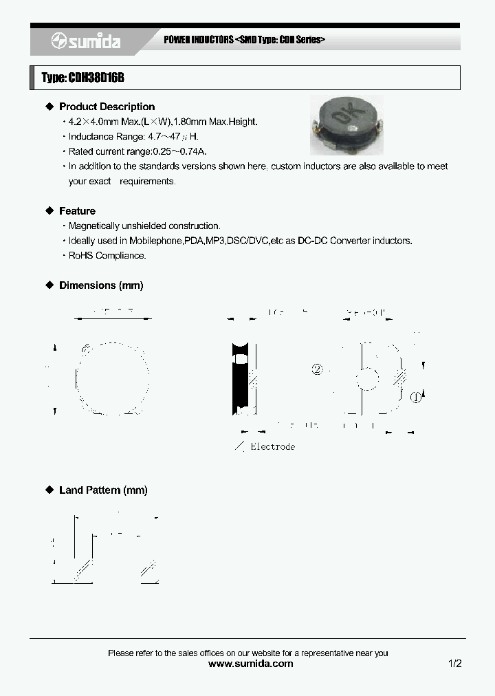 CDH38D16BNP-8R2M_4137812.PDF Datasheet