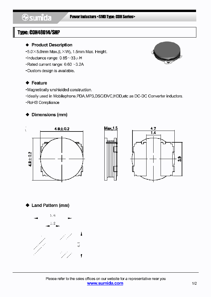 CDH48D14SHPNP-R85M_4137782.PDF Datasheet