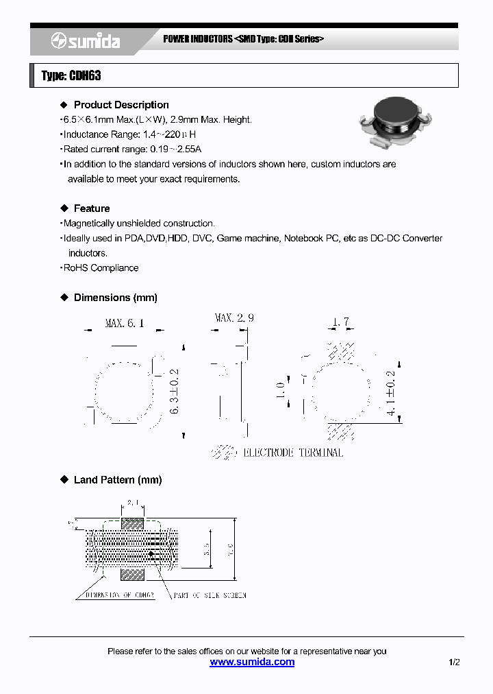 CDH63NP-3R3M_4137773.PDF Datasheet