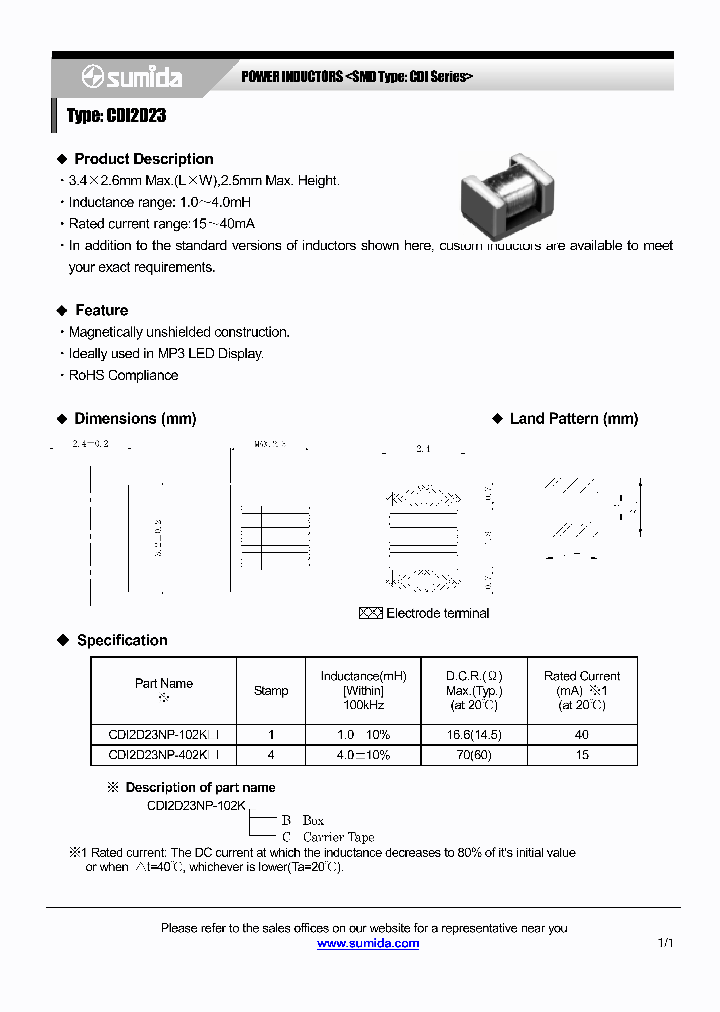 CDI2D23NP-402K_4137948.PDF Datasheet