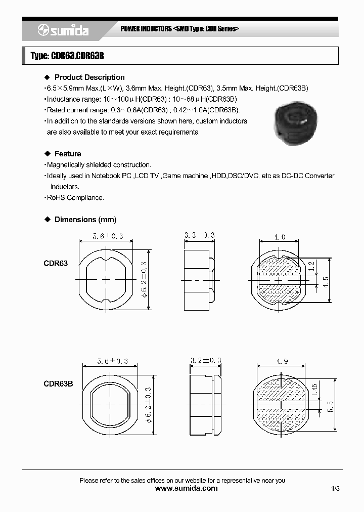 CDR63NP-120MB_4137660.PDF Datasheet