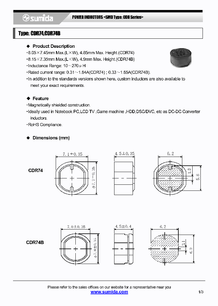 CDR74NP-120NB_4137656.PDF Datasheet