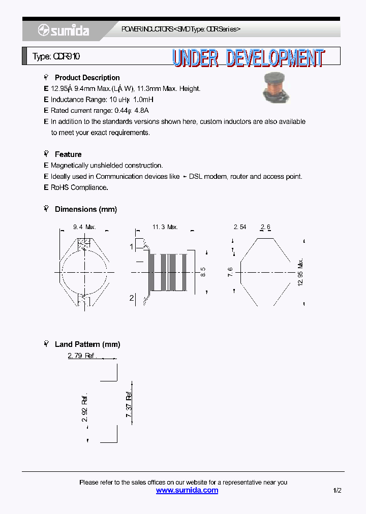 CDR910NP-180MB_4137650.PDF Datasheet