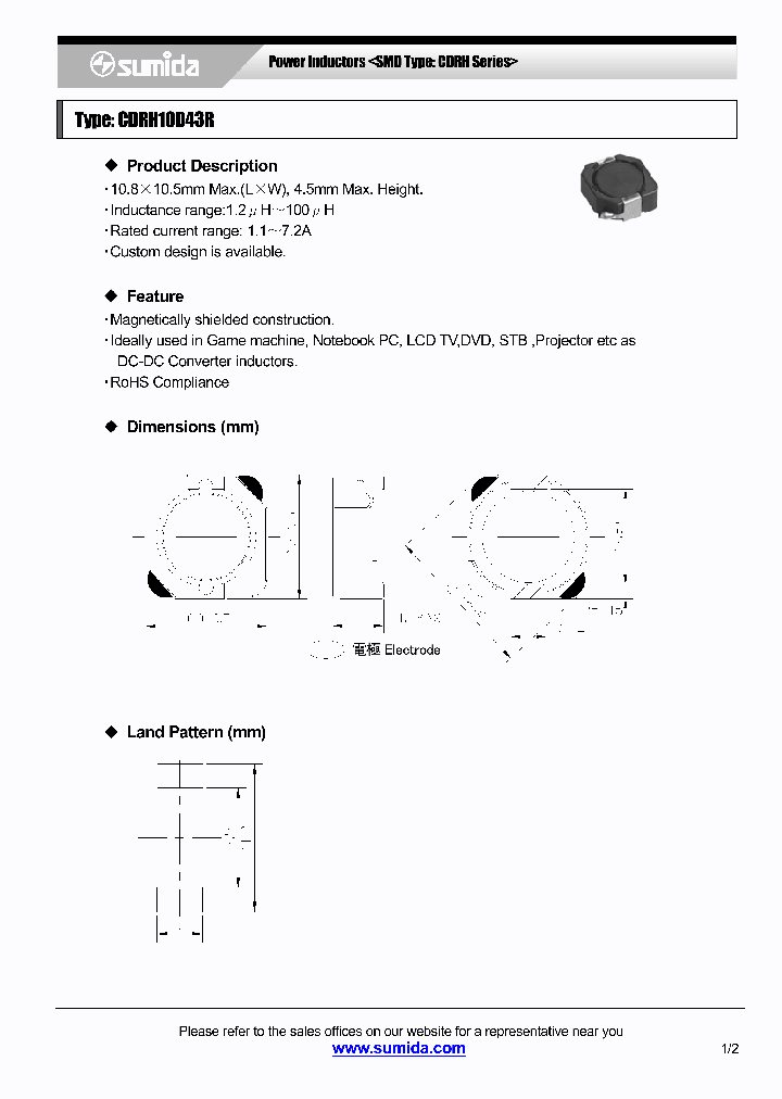 CDRH10D43RNP-2R7P_4137628.PDF Datasheet