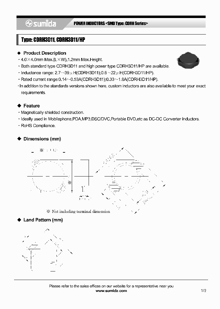 CDRH3D11HPNP-0R6N_4137725.PDF Datasheet