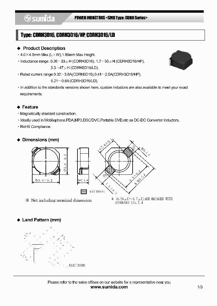 CDRH3D1606_4137753.PDF Datasheet