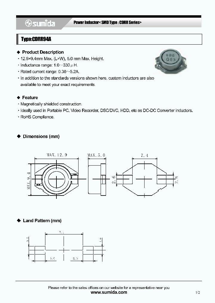 CDRR94ANP-1R0PB_4137166.PDF Datasheet