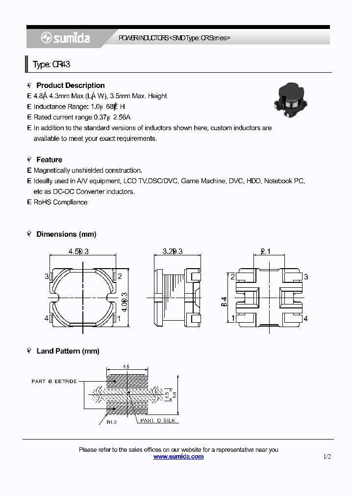 CR43NP-1R8MB_4137131.PDF Datasheet