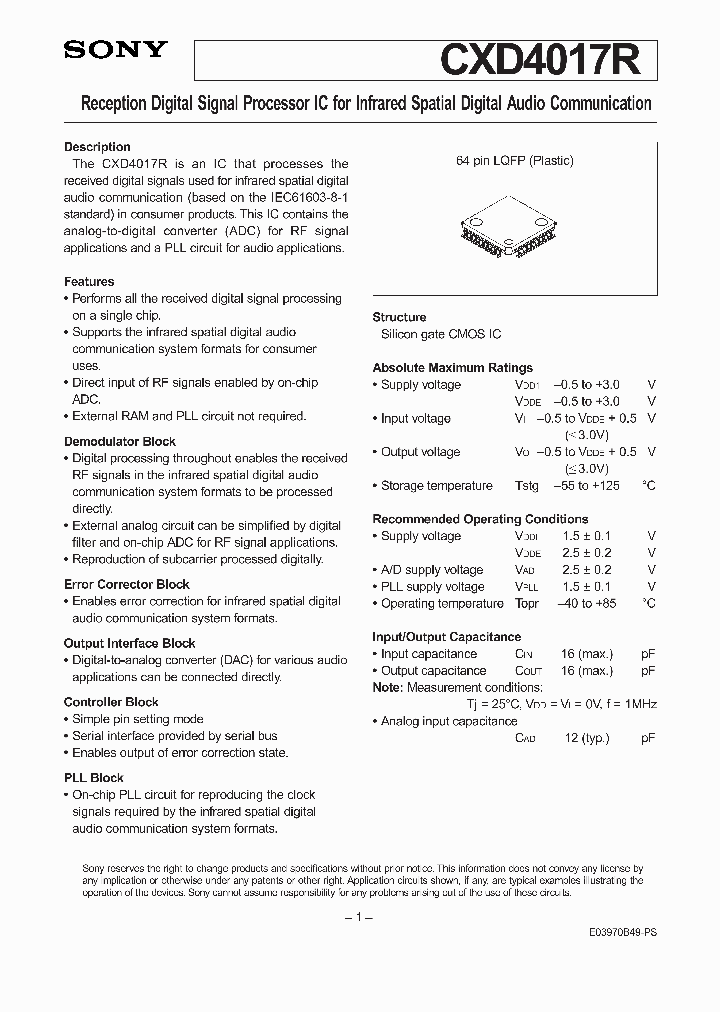 CXD4017R_4106313.PDF Datasheet