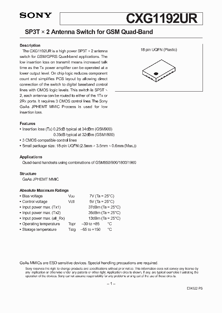 CXG1192UR_4127945.PDF Datasheet