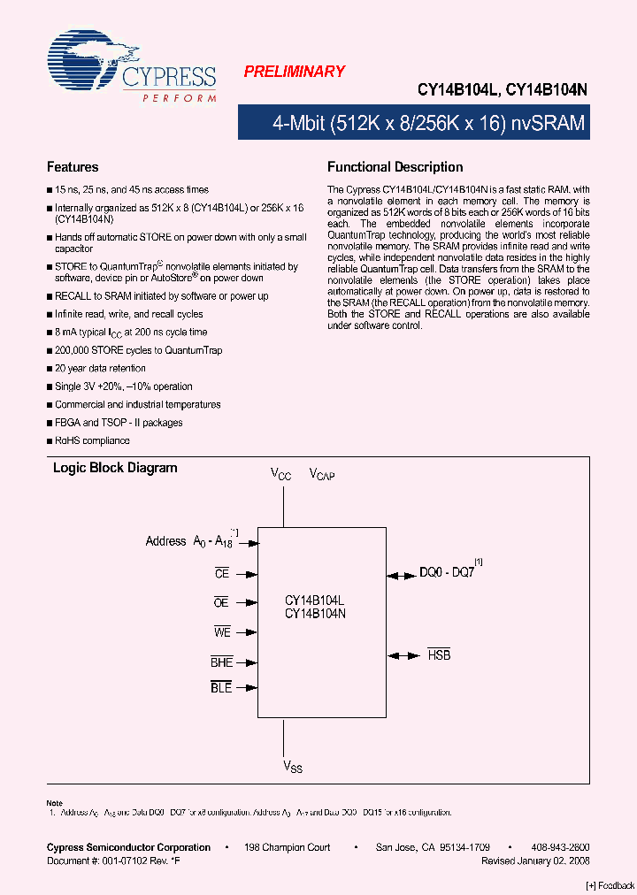 CY14B104L-BA45XCT_4150253.PDF Datasheet