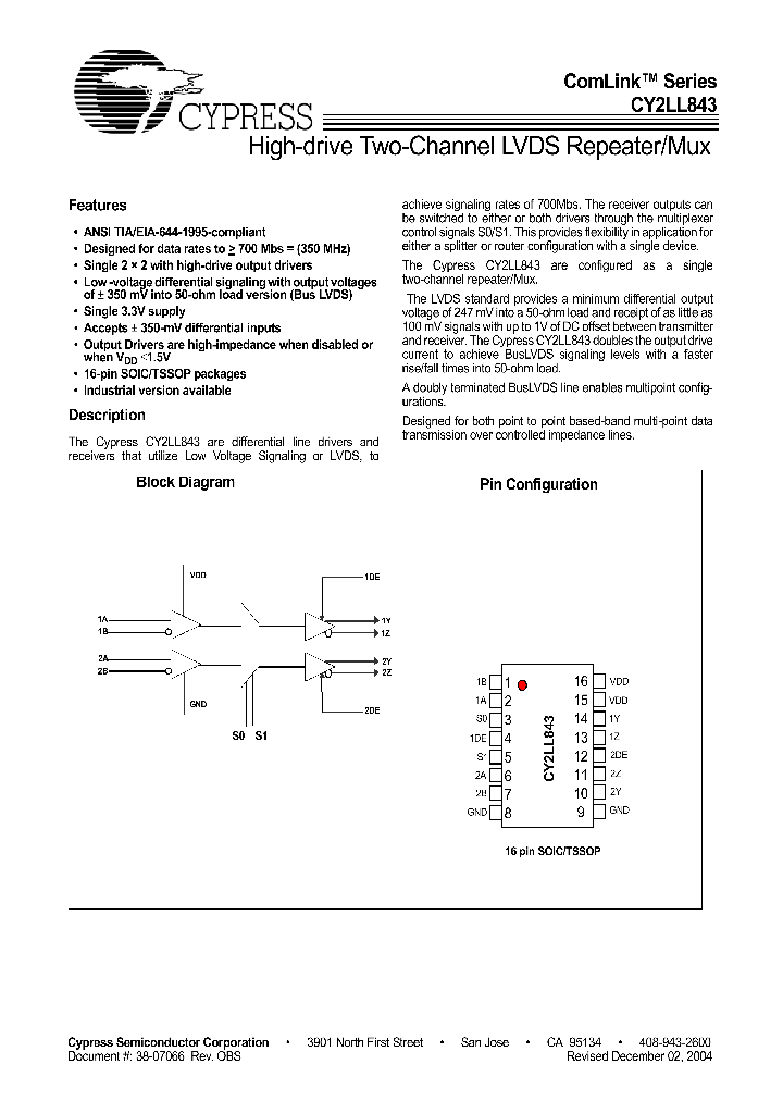 CY2LL843_4147497.PDF Datasheet
