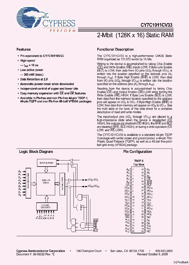 CY7C1011CV33-10ZXC_4109421.PDF Datasheet