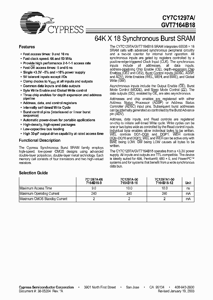 CY7C1297A1-50AC_4149436.PDF Datasheet