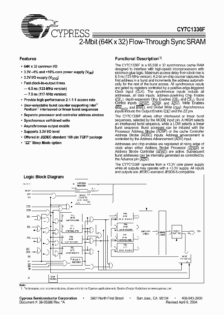 CY7C1336F_4104699.PDF Datasheet