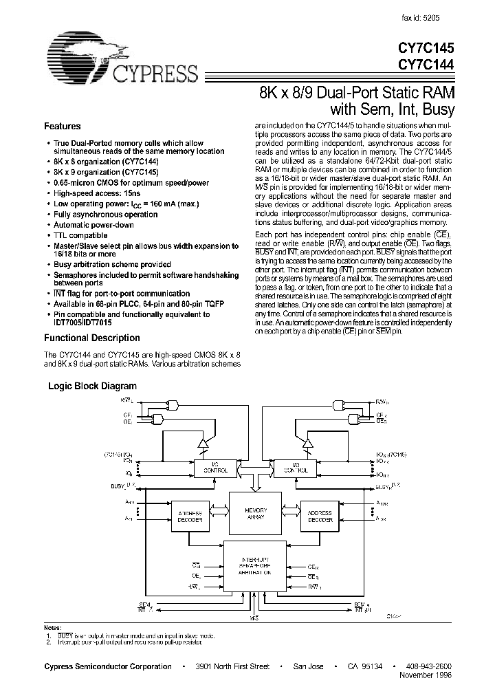 CY7C145_4109124.PDF Datasheet