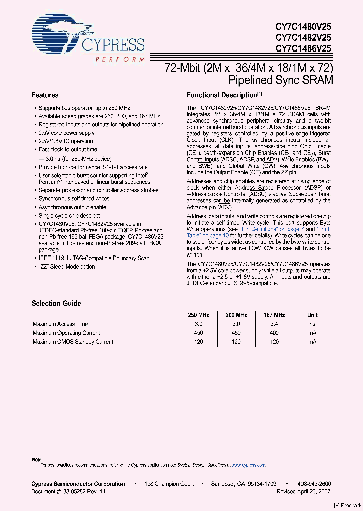 CY7C1482V25_4109163.PDF Datasheet