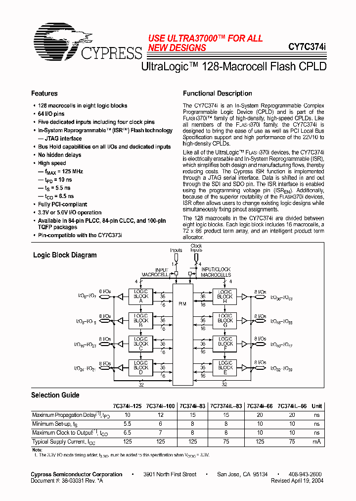 CY7C374I-100AI_4146394.PDF Datasheet