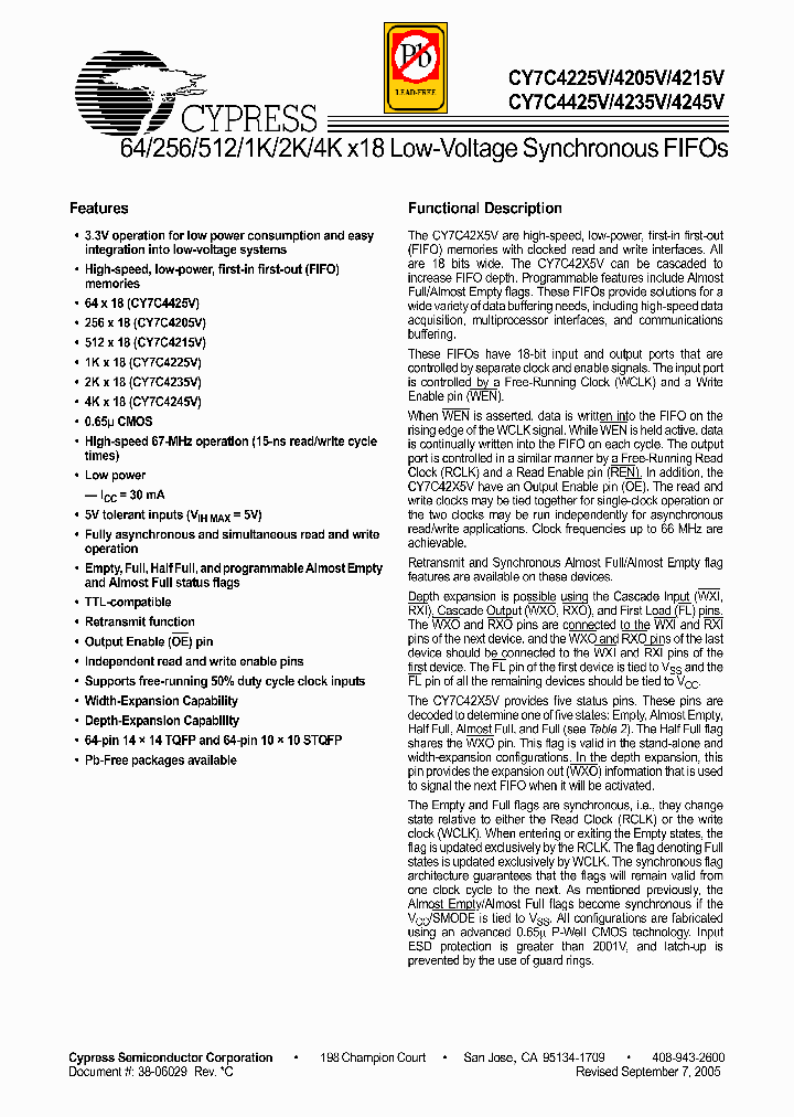CY7C4215V-15ASC_4152695.PDF Datasheet