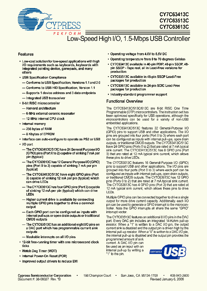 CY7C63613C_4164827.PDF Datasheet