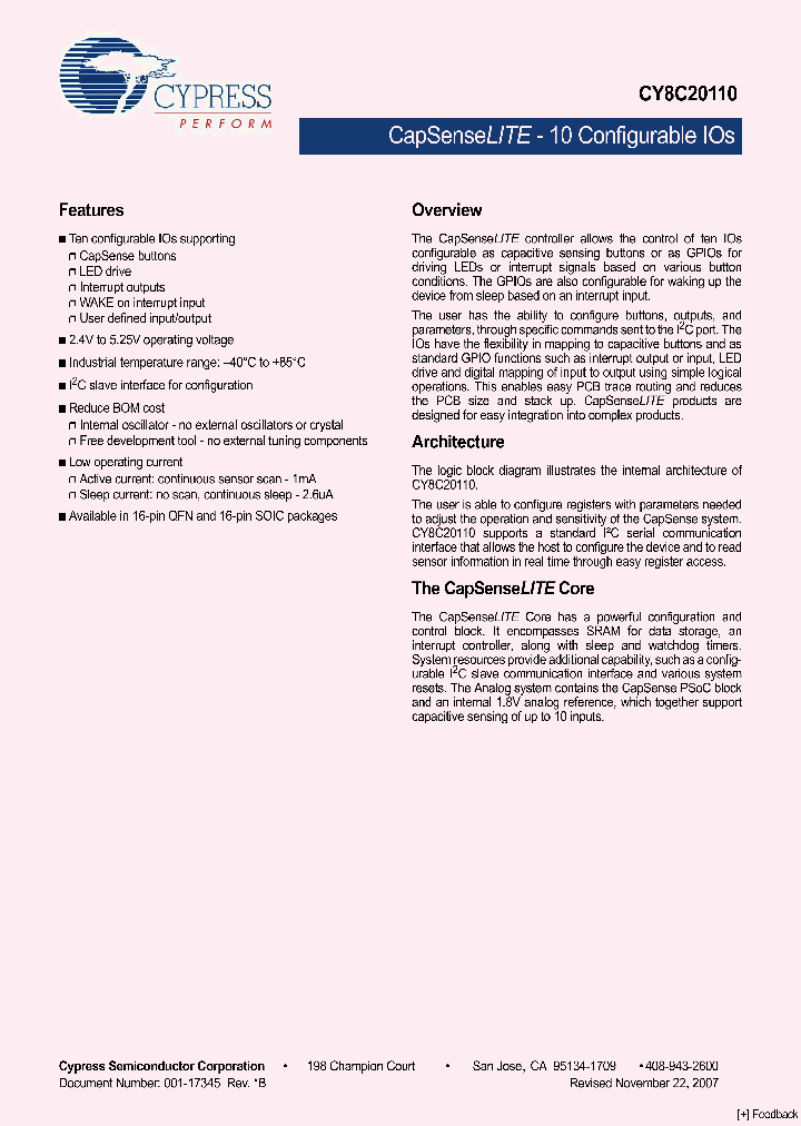 CY8C20110-SX2I_4132124.PDF Datasheet