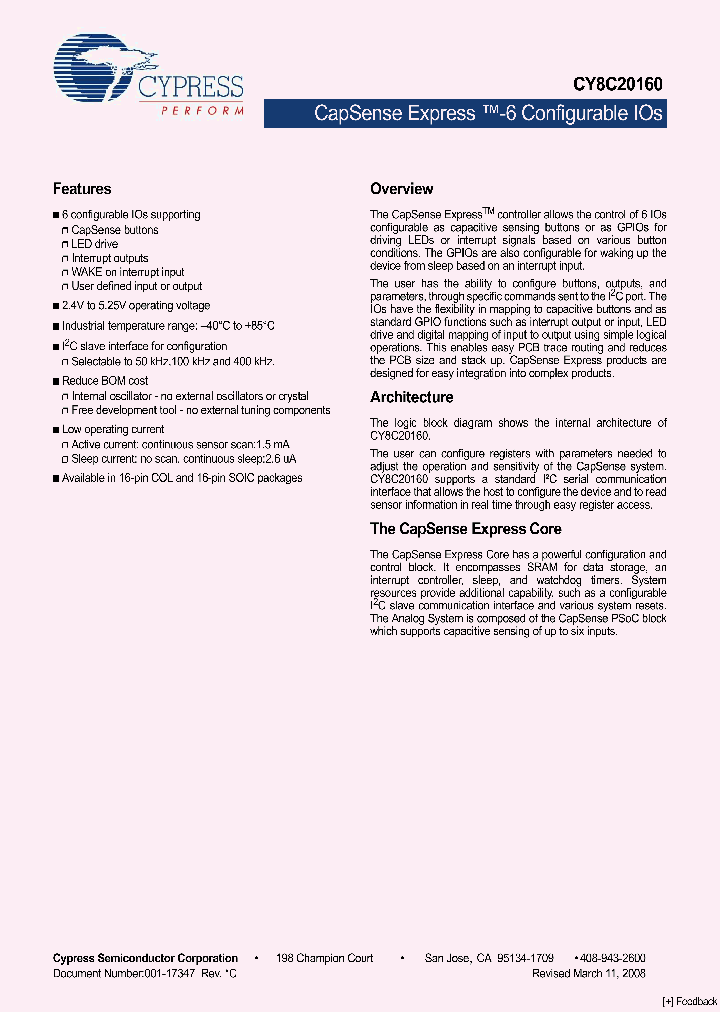 CY8C20160-LDX2I_4148504.PDF Datasheet