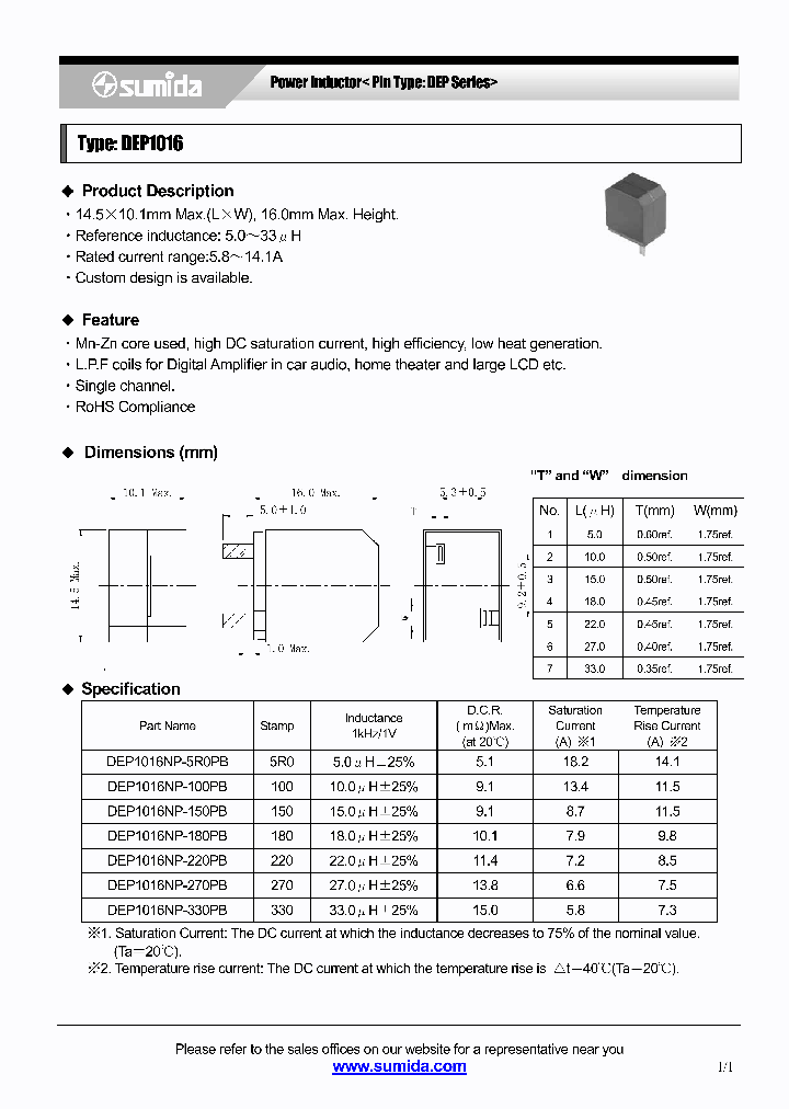 DEP1016NP-5R0PB_4136482.PDF Datasheet