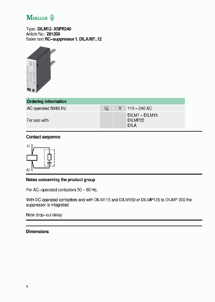 DILM12-XSPR240_4165077.PDF Datasheet