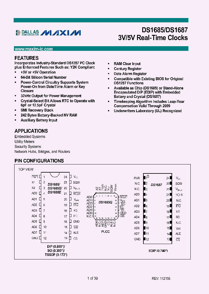 DS1685-5IND_4149323.PDF Datasheet