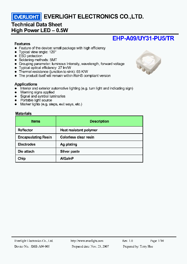EHP-A09-UY31-PU5-TR_4161493.PDF Datasheet