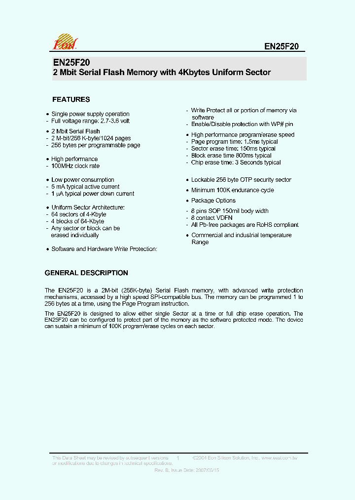 EN25F20_4110555.PDF Datasheet