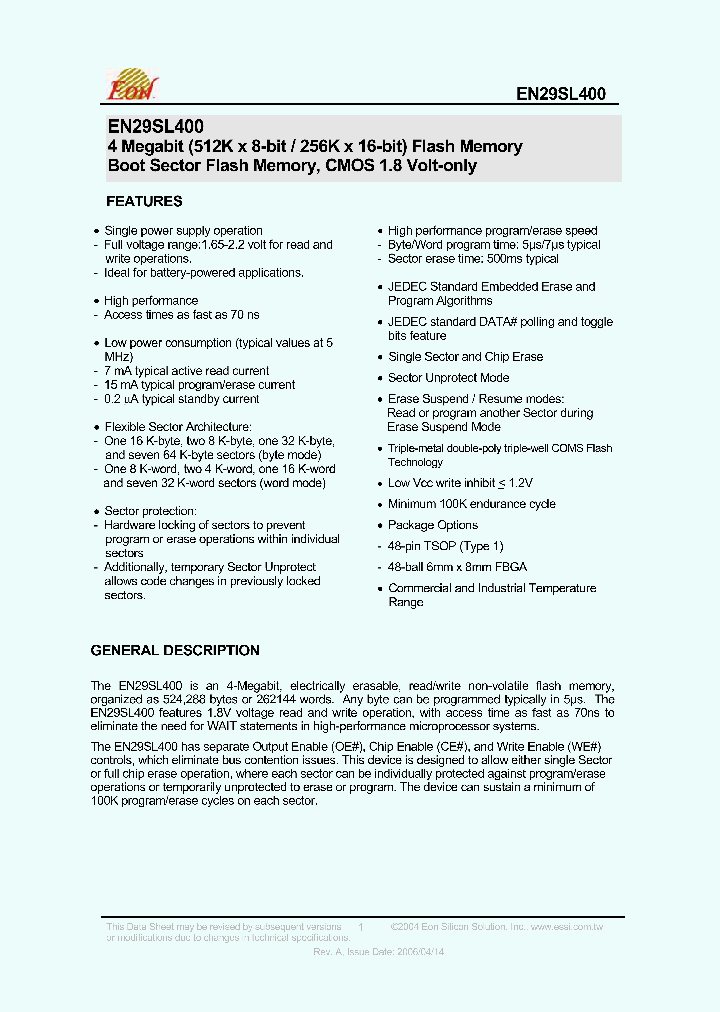 EN29SL400T-90TC_4121272.PDF Datasheet