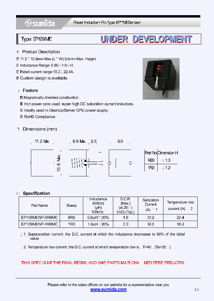 EP109MENP-1R0MC_4136466.PDF Datasheet