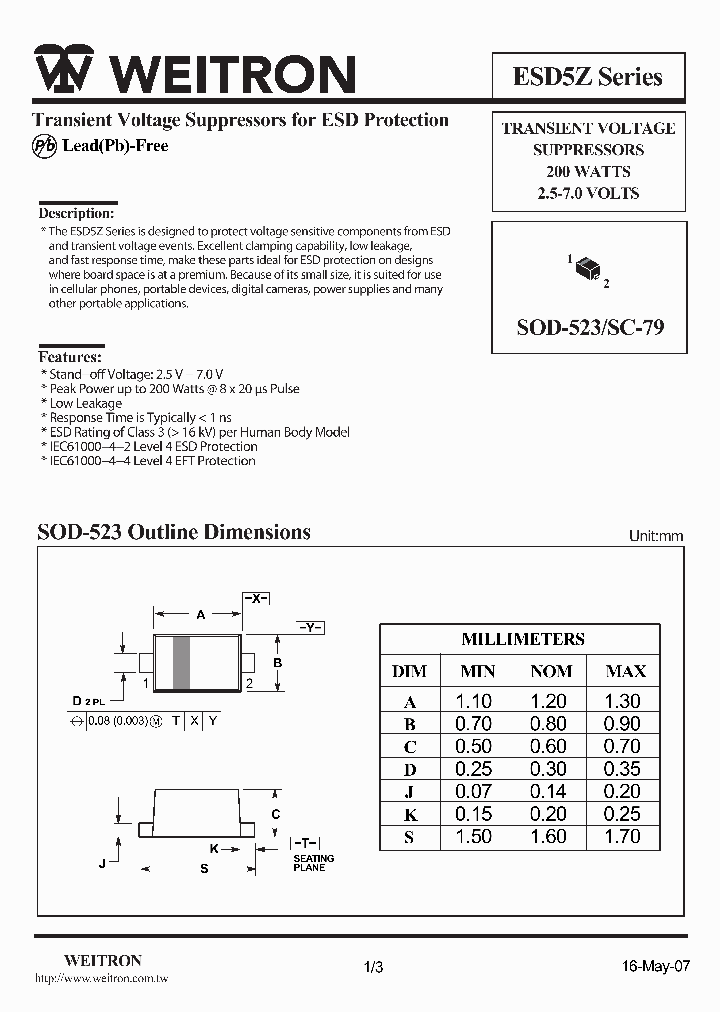 ESD5Z25_4147190.PDF Datasheet