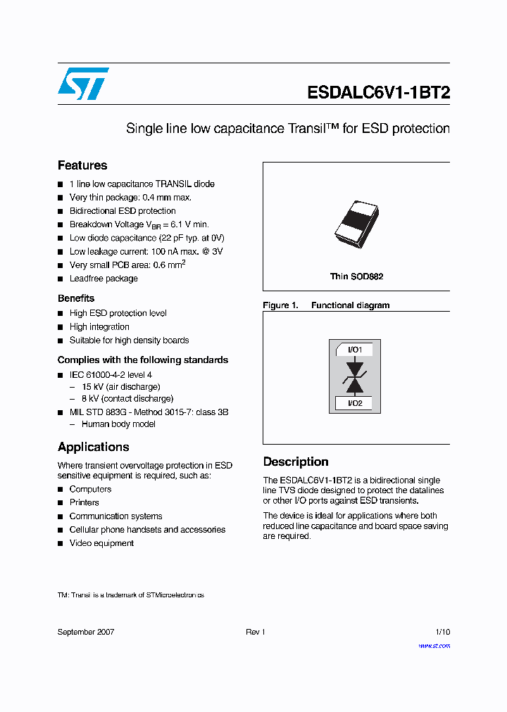 ESDALC6V1-1BT2_4110001.PDF Datasheet