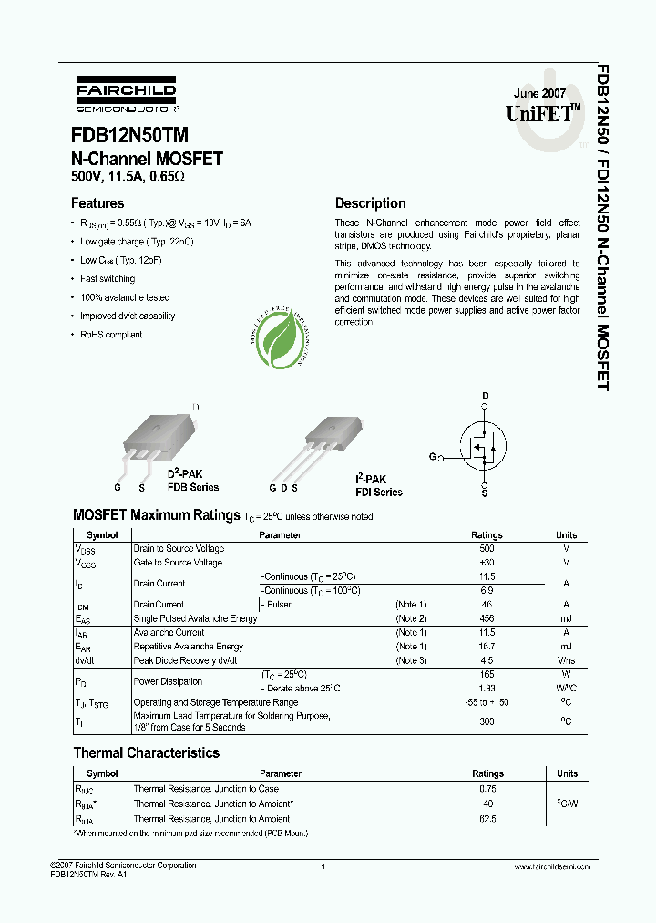 FDI12N50TU_4117668.PDF Datasheet