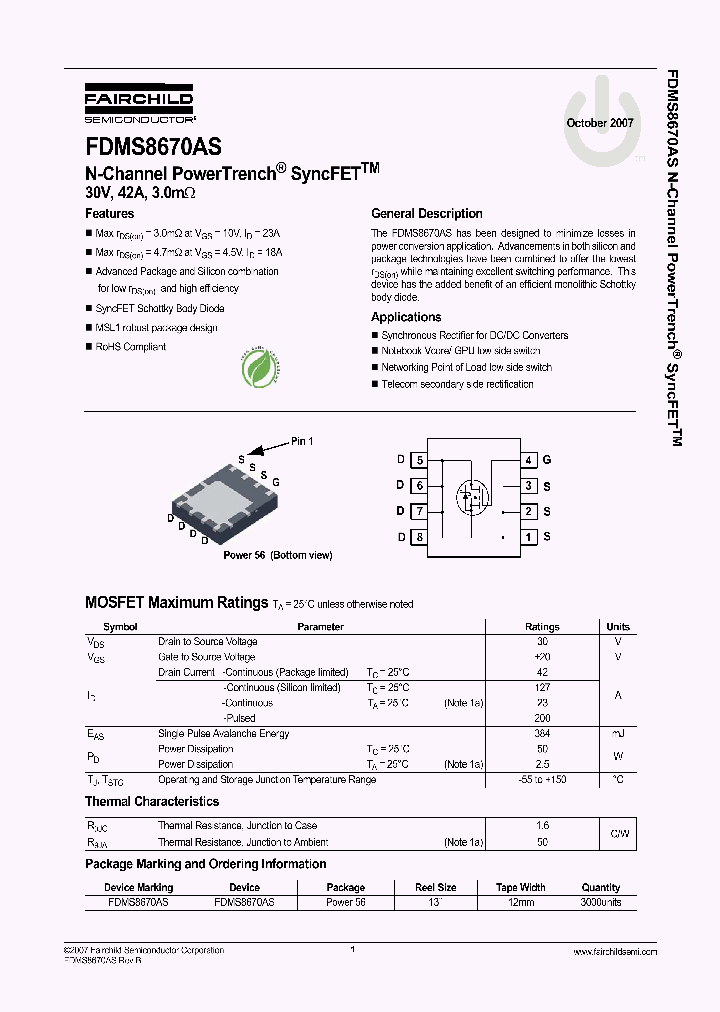 FDMS8670AS_4112927.PDF Datasheet