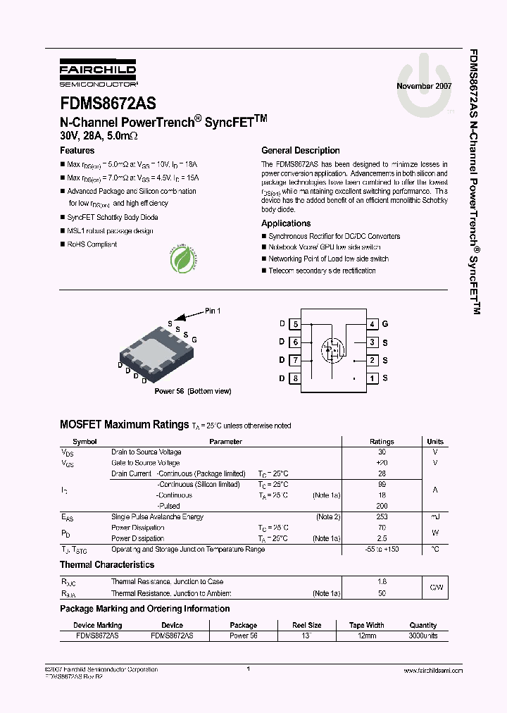 FDMS8672AS_4126383.PDF Datasheet