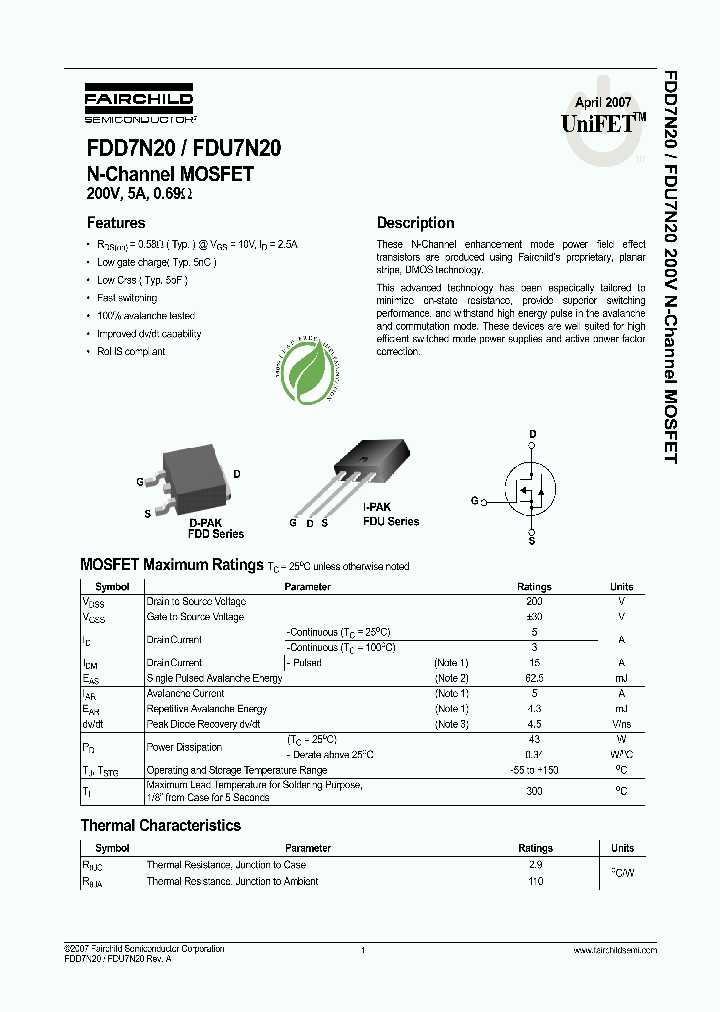 FDU7N20_4120677.PDF Datasheet