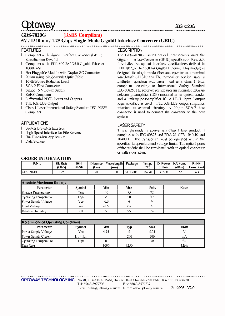 GBS-7020G_4118718.PDF Datasheet