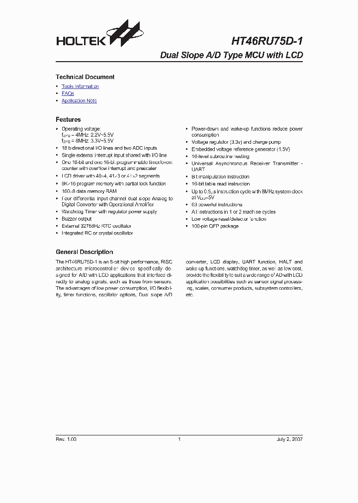 HT46RU75D-1_4123892.PDF Datasheet