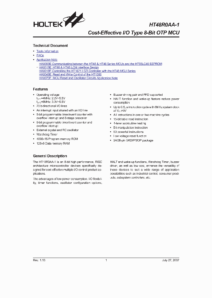 HT48R0AA-1_4123890.PDF Datasheet
