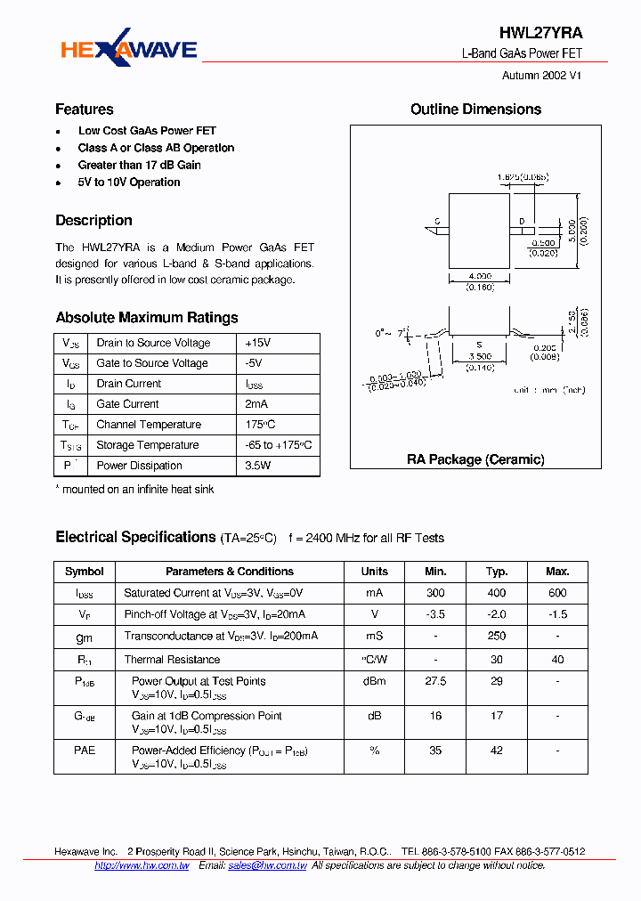 HWL27YRA_4140513.PDF Datasheet