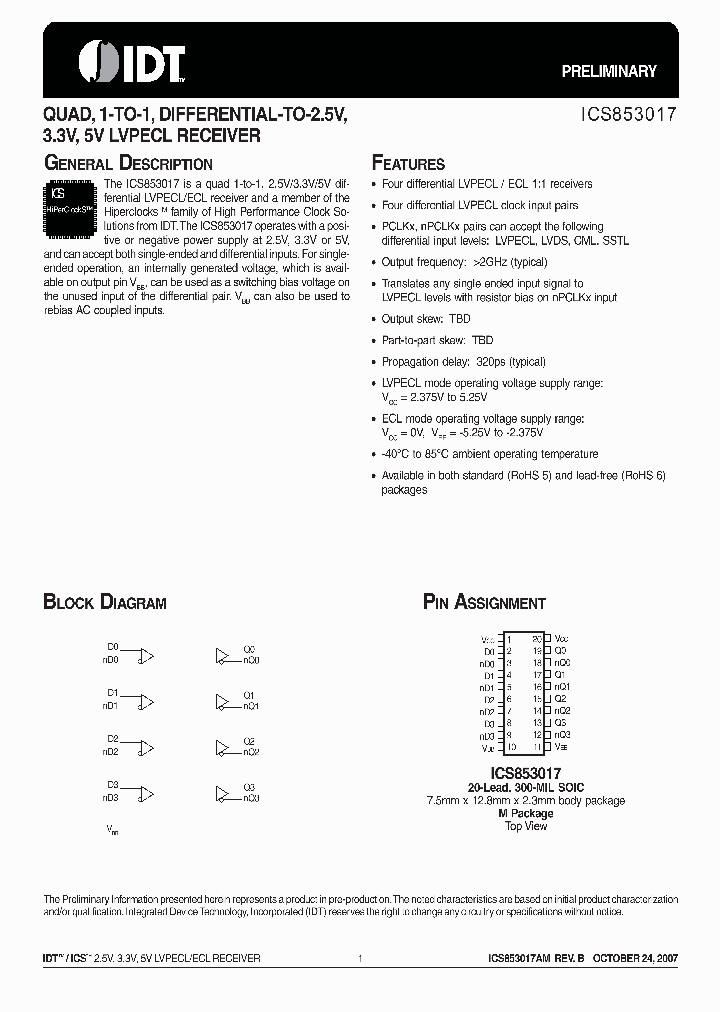 ICS853017AMLF_4145109.PDF Datasheet