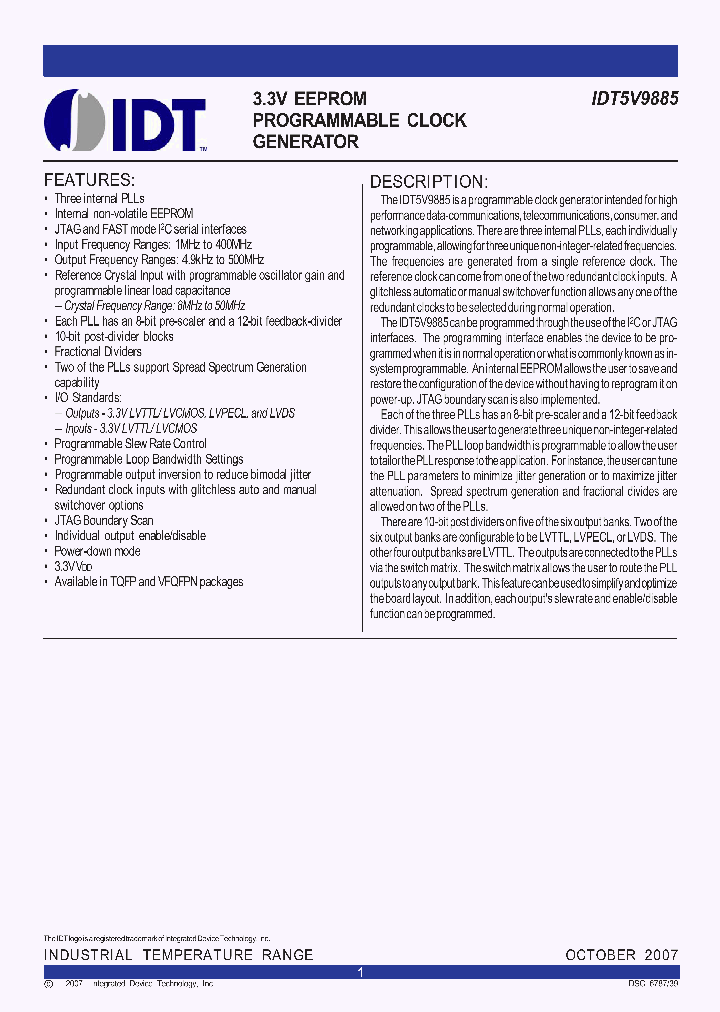 IDT5V9885_4116729.PDF Datasheet