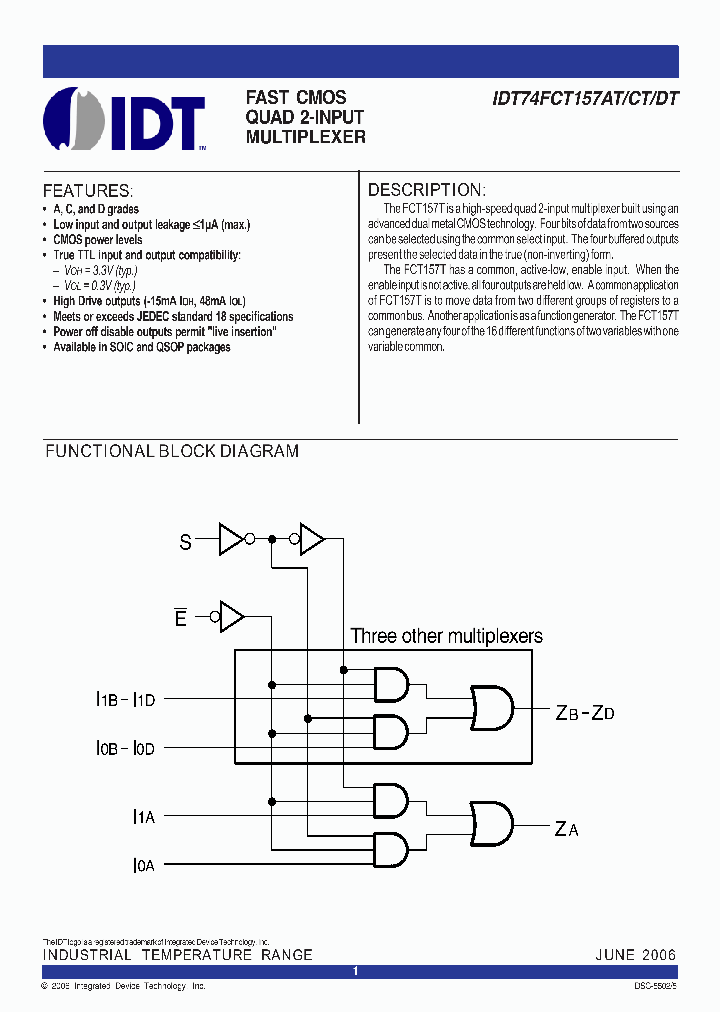 IDT74FCT157CTSOG_4153038.PDF Datasheet